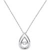 Image 1 : Diamond Moving Twinkle Solitaire Teardrop Pendant 1/6 Cttw 10kt White Gold