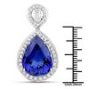 Image 2 : 15.17 ctw Tanzanite & Diamond Pendant 18K White Gold - REF-1696W2M