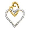 Diamond Double Joined Heart Pendant 1/12 Cttw 10kt Yellow Gold
