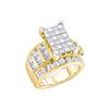 Diamond Cluster Bridal Wedding Engagement Ring 3.00 Cttw  14kt Yellow Gold