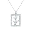 1.03 CTW Diamond & Marquise Pendant 18K White Gold - REF-87M4F