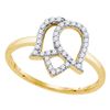 Image 1 : Diamond Tulip Flower Cluster Ring 1/5 Cttw 10kt Yellow Gold
