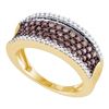 Image 1 : Round Brown Diamond Band Ring 3/4 Cttw 10kt Yellow Gold