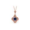 Genuine 0.55 ctw Sapphire Necklace 14KT Rose Gold - REF-25K4V