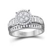Diamond Cluster Bridal Wedding Engagement Ring 1/2 Cttw 10kt White Gold