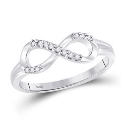 Diamond Infinity Fashion Ring 1/12 Cttw 10kt White Gold