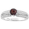 Image 1 : 1.30 CTW Garnet & Diamond Ring 14K White Gold - REF-67M2A
