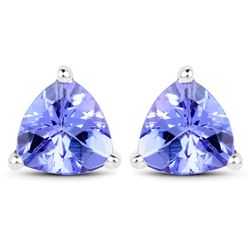 1.50 ctw Tanzanite Earrings 14K White Gold - REF-41F4W