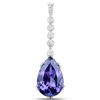 Image 1 : 28.37 ctw Tanzanite & Diamond Pendant 18K White Gold - REF-1615N6A