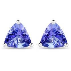 0.86 ctw Tanzanite Earrings 14K White Gold - REF-23W2M