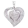 Diamond Heart Pendant 1.00 Cttw 14kt White Gold