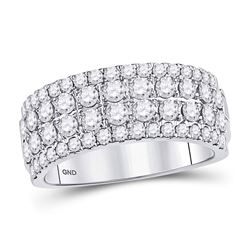 Diamond Four Row Machine Set Band Ring 1-1/2 Cttw 10kt White Gold