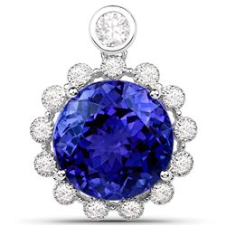 14.36 ctw Tanzanite & Diamond Pendant 18K White Gold - REF-1596X2Y