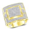 Image 1 : Mens Diamond Square Cluster Ring 1.00 Cttw 10kt Yellow Gold