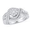 Diamond Cluster Bridal Wedding Engagement Ring 3/4 Cttw 10kt White Gold