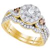 Diamond Bridal Wedding Engagement Ring Band Set 1.00 Cttw 14kt Yellow Gold