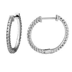 0.54 CTW Diamond Earrings 14K White Gold - REF-60K2W