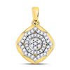 Image 1 : Diamond Cluster Pendant 1/5 Cttw 10kt Yellow Gold