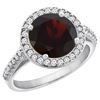 Image 1 : 2.44 CTW Garnet & Diamond Ring 10K White Gold - REF-58M2K