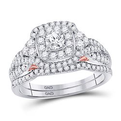 Diamond Bridal Wedding Engagement Ring Band Set 1.00 Cttw 14kt Two-tone Gold