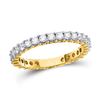 Image 1 : Round Pave-set Diamond Eternity Wedding Band 1/2 Cttw 14kt Yellow Gold