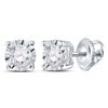 Image 1 : Diamond Solitaire Stud Earrings 1/3 Cttw 10kt White Gold