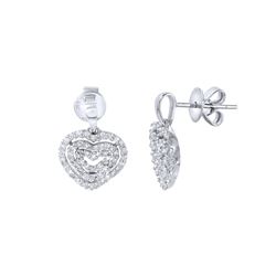 0.60 CTW Diamond Earrings 14K White Gold - REF-46K7W