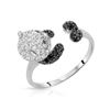 Image 1 : 1.04 CTW White & Black Diamond Ring 18K White Gold - REF-85X2R
