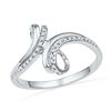 Image 1 : Diamond Bypass Band Ring 1/10 Cttw 10kt White Gold