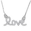 Image 1 : Diamond Cursive Love Pendant Necklace 1/8 Cttw 10kt White Gold