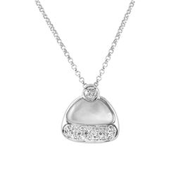 1.03 CTW Pearl & Diamond Necklace 18K White Gold - REF-32F4N