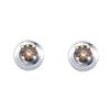 Image 1 : Round Brown Diamond Solitaire Stud Earrings 1/4 Cttw 10kt White Gold