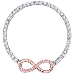 Diamond Circle Infinity Pendant 1/5 Cttw 10kt Two-tone Gold