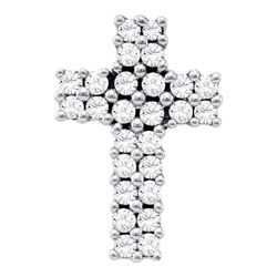 Diamond Cross Pendant 1/3 Cttw 14kt White Gold