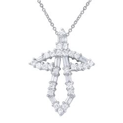 1.14 CTW Diamond Necklace 18K White Gold - REF-115Y8X