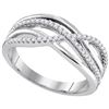 Image 1 : Diamond Crossover Woven Band 1/5 Cttw 10k White Gold