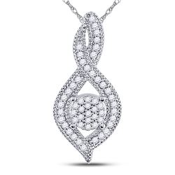 Diamond Nested Cluster Pendant 1/6 Cttw 10kt White Gold