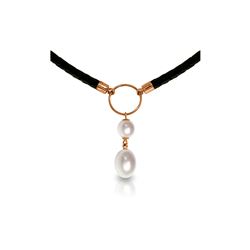 Genuine 6 ctw Pearl Necklace 14KT Rose Gold - REF-47A8K