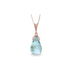 Genuine 10.25 ctw Blue Topaz Necklace 14KT Rose Gold - REF-25F3Z