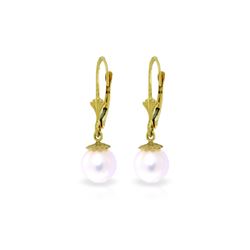 Genuine 4 ctw Pearl Earrings 14KT Yellow Gold - REF-20A7K