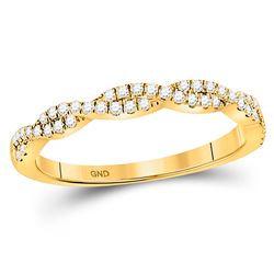 Diamond Twist Stackable Band Ring 1/4 Cttw 10kt Yellow Gold