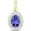 Image 1 : 3.27 ctw Tanzanite & Diamond Pendant 14K Yellow Gold - REF-191Y4N