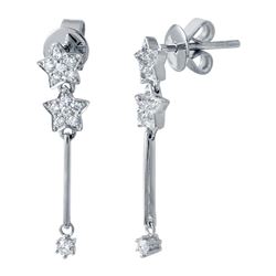 0.28 CTW Diamond Earrings 14K White Gold - REF-24Y3X