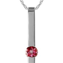 Genuine 0.25 ctw Pink Topaz Necklace 14KT White Gold - REF-25M4T