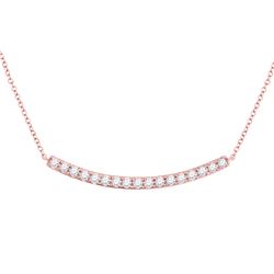 Diamond Curved Bar Necklace 3/4 Cttw 14kt Rose Gold