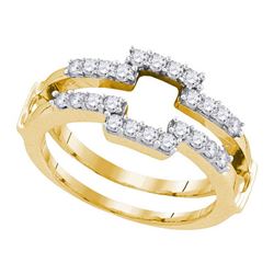 Diamond Square Wrap Ring Guard Enhancer Wedding Band 1/2 Cttw 14kt Yellow Gold