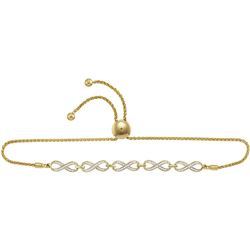 Diamond Linked Infinity Bolo Bracelet 1/3 Cttw 10kt Yellow Gold