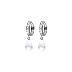 Genuine 5.35 ctw White Topaz Earrings 14KT White Gold - REF-43W6Y