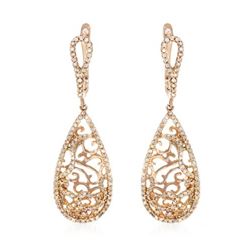 0.69 CTW Diamond Earrings 14K Rose Gold - REF-51K4W