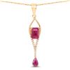 Image 1 : 0.99 ctw Ruby & Diamond Pendant 14K Yellow Gold - REF-35M4R